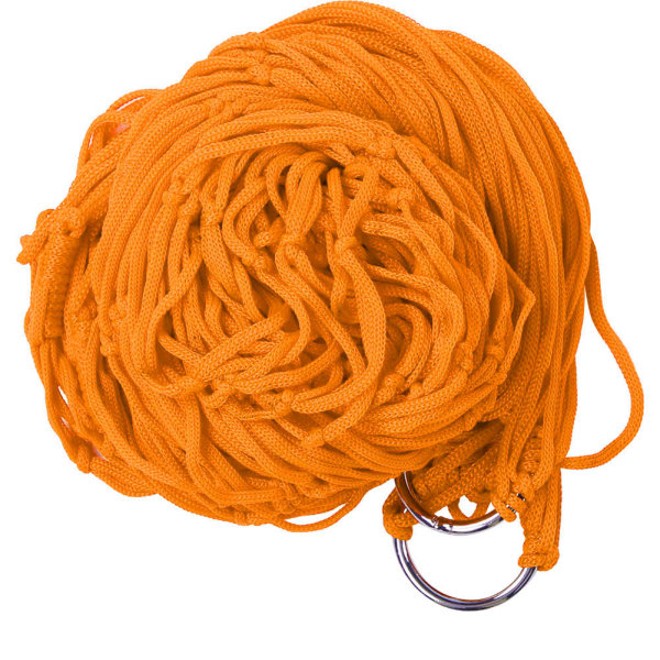 Komfortabel dobbel swing hengeseng Nylon Mesh hengekøye for utendørs camping (oransje)