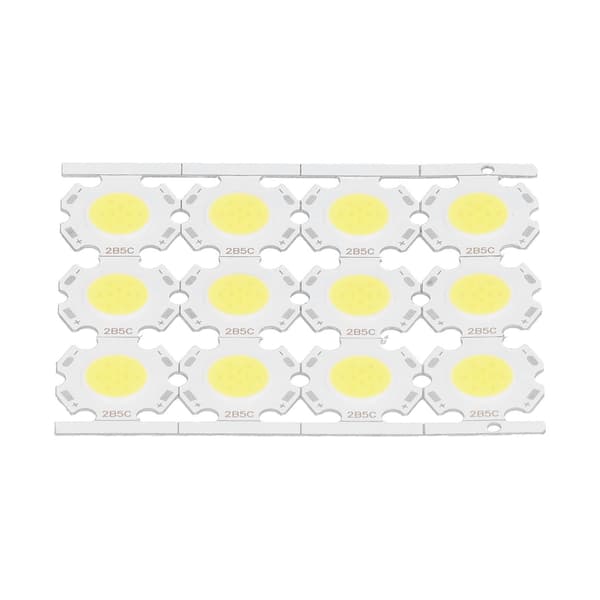 12 stk. LED-chips COB-lysemitterkomponent 5W 15‑17V til DIY-spotlights Downlight Loftlampe Hvidt Lys