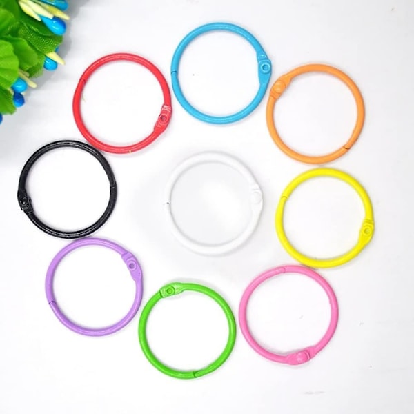 Färgglada metallbokringar för anteckningsböcker, scrapbooking och bindning - 20-pack