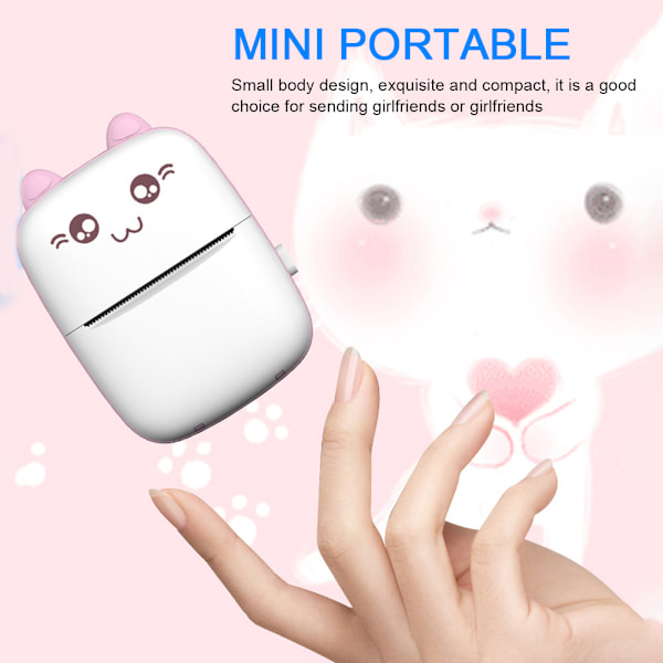 Mini Instant Printer Cartoon Ingen bläck Termisk utskrift Kamera Bluetooth Trådlös Lär dig Skrivare för pojkar Flickor Studenter Födelsedag