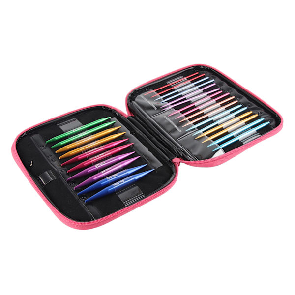 Utbytbara nålar Set Färgglada runda stickor i aluminium Set för DIY Craft
