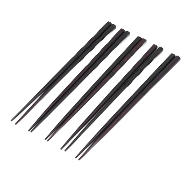 5 par ätpinnar i järnträ svart rund återanvändbar 23 cm/9,1 tum lång för japansk stil bordsartiklar klassisk