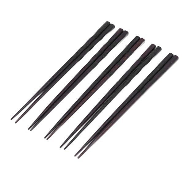 5 par jernved spisepinner svart rund gjenbrukbar 23cm/9.1in lang for japansk stil servise klassisk