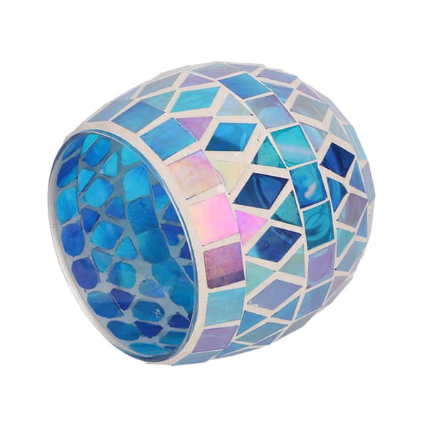 Lilla Blå Mosaikk Glass Lysestake Romantisk DIY Duftlys Kopp Telys Stativ for Stue