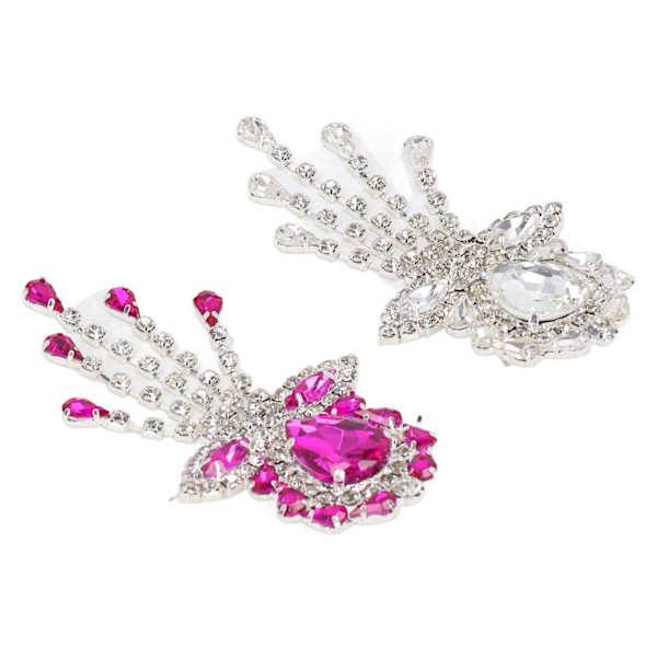 2 st Rhinestone Brosch Blanka Eleganta Vita Röda Bröllopsbroscher med Stift för DIY Hantverk Bröllop Baler Fester