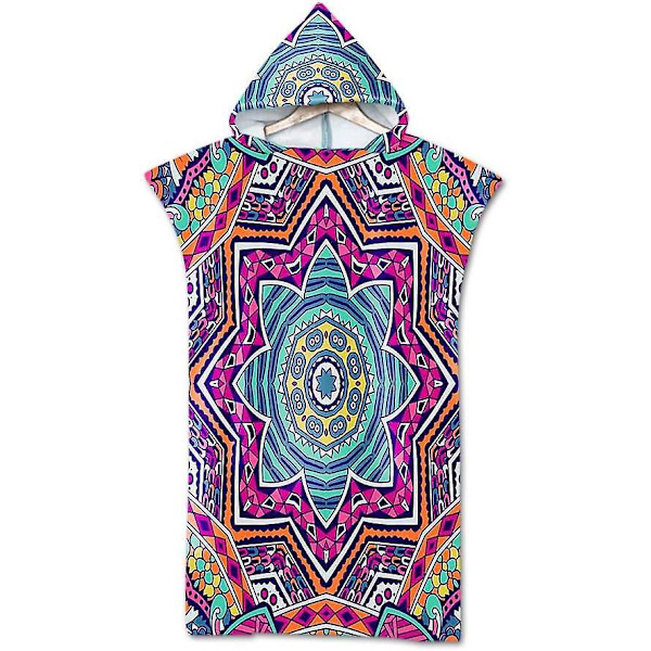 Boho strandhåndkle: Mikrofiberkåpe med hette for svømming og surfing (unisex)