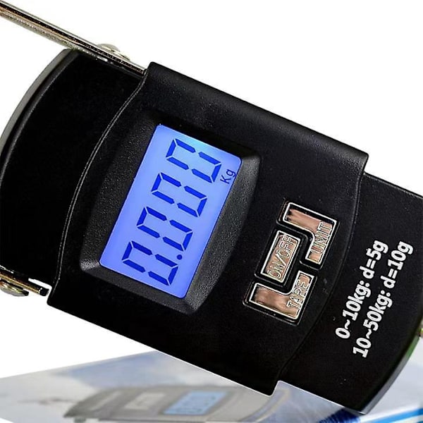 Digitaalinen riippuva matkalaukku kalastuskoukkukalastusvaaka, 110lb/50kg, musta