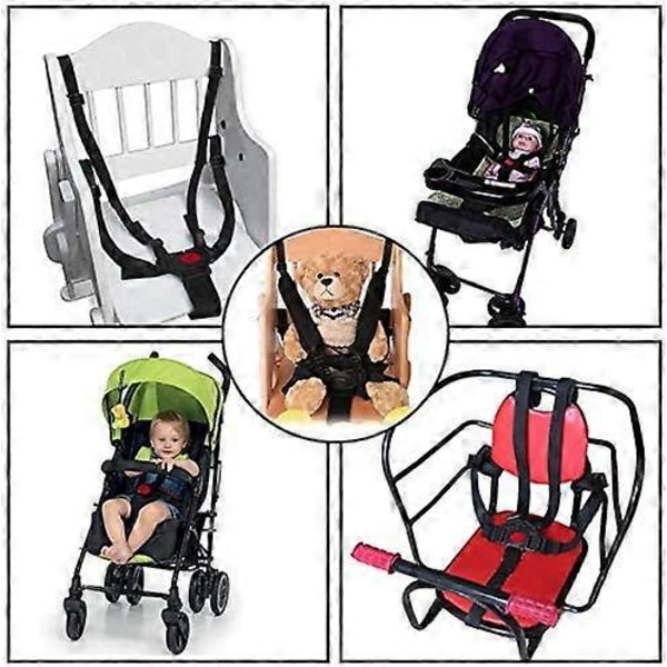 Baby Sikkerhetsbelte Sele/Stropp Justerbar 5-punkts Sikkerhetssele for Høy Stol Baby Pram & Bil Barnevogn & Barnevogn Universal Sele