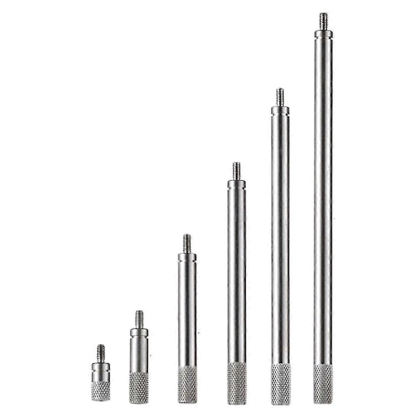 6 stk. Forlengelsesstangsett for indikatorklokke M2.5 Gjenge, 10-100mm Forlengelsesstang, Måling kompatibel med Indikatorklokker og Digitale Indikatorer