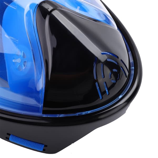 Keep Diving Helmask Snorkelmask Dykning 2 i 1 Torr Andning Undervattens Simrör (Blå, M)