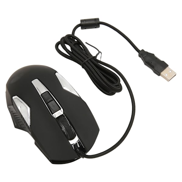 RGB Gaming Mus 7200 DPI Programmerbare Knapper Baggrundsbelysning Software Support DIY Rapid Fire Button USB Wired Game Mus Sort