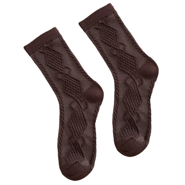 Børne Crew Sokker til Piger Bomuld Komfortable Varme Retro Preppy Mid-Calf Crew Sokker til Vinter Efterår Kaffe M