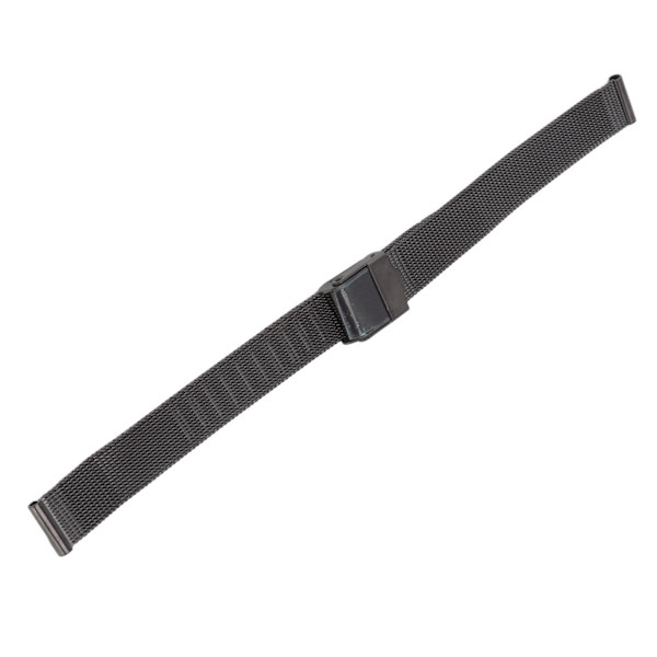 Meshflätad armband i rostfritt stål för män och kvinnor, justerbart ersättningsarmband för klocka, tillbehör, svart, 0,71 tum