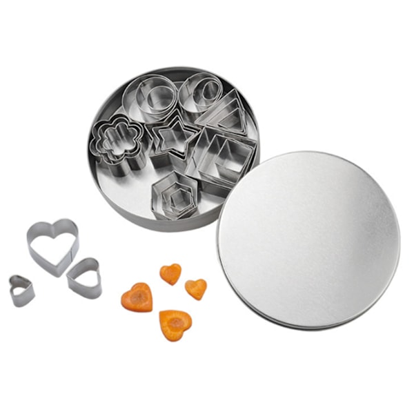24 stk kakeformsett kjeksform 430 rustfritt stål grønnsak fruktform for DIY baking matlaging