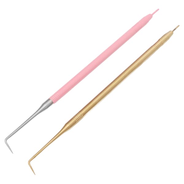 2st B6 Ögonfranspermanent Lyftverktyg Böjd Spets Kort Kam Rostfritt Stål Ögonfransseparationsstav Guld Rosa