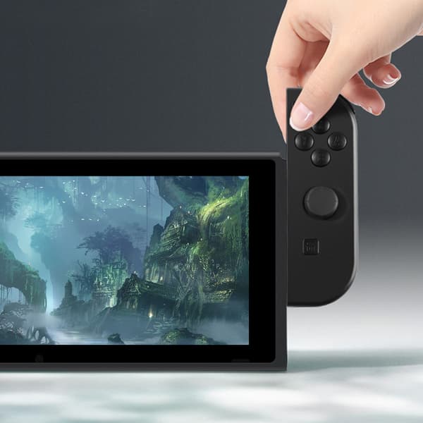 ABS venstre høyre trådløs Bluetooth Gamepad spillhåndtakskontroller for NS Switch-konsoll (svart)