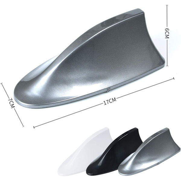 (Grå) Shark-antenne, Shark Fin-antenne, Universal Vanntett Selvklebende Shark Fin-form FM/AM-radiosignalmottaksantenne