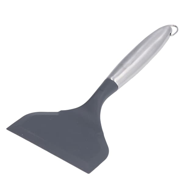 Bred stekspade i rostfritt stål för att förhindra att mat fastnar, köksstekspade för köket, grå (304#)