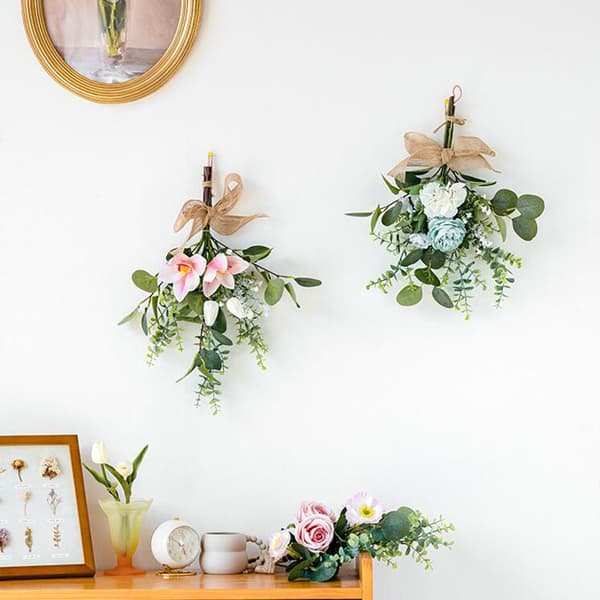 Væghængende kunstig buket Kunstig rosebuket til bryllup