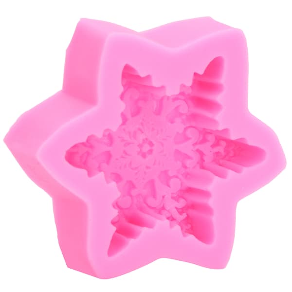 Fondantformer 3D Snøfnugg Premium Materiale Slitesterk Nonstick Elastisk Mye Brukt Silikonformer for Kake Sjokolade Godteri