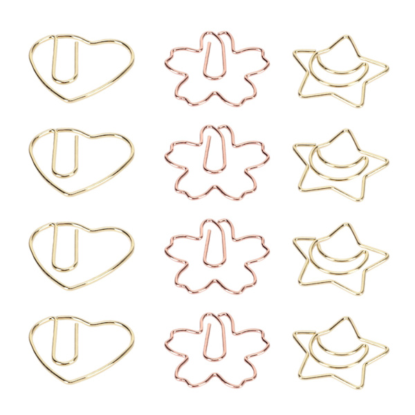 30 stk Papirclips Hjerte Sakura Stjerneformet bogmærkeklip til kontorskoleelev-filklassificering