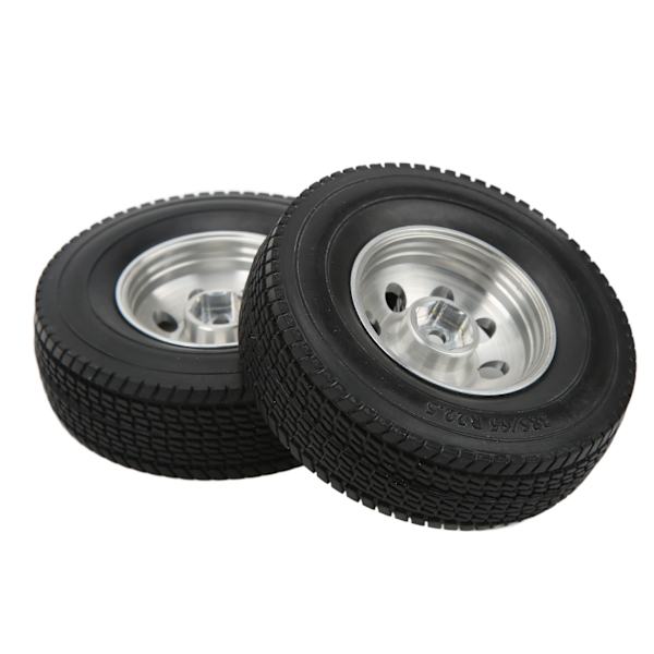 2 kpl 85 mm:n kumirenkaat CNC-metallivanteet Tamiya-traktorin perävaunukuorma-autoon 1/14 RC-auto