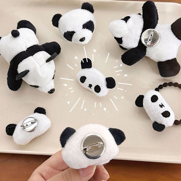 Sarjakuva Panda Rintaneula Pehmeä Panda Pää Kaulus Pin Korut Takkiin Puseroon Mustavalkoinen