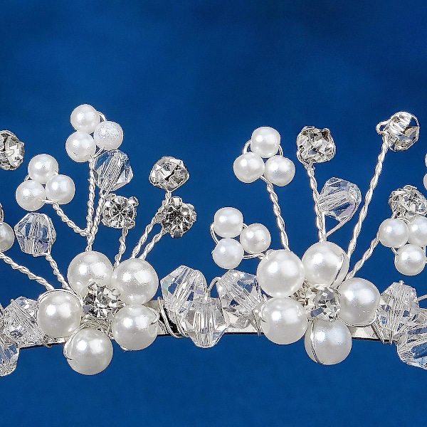 Brudehodebånd Krystall Tiara for Kvinner Perle Bryllup Hodeplagg for Brud Hårtilbehør for Ball Bursdagsfest