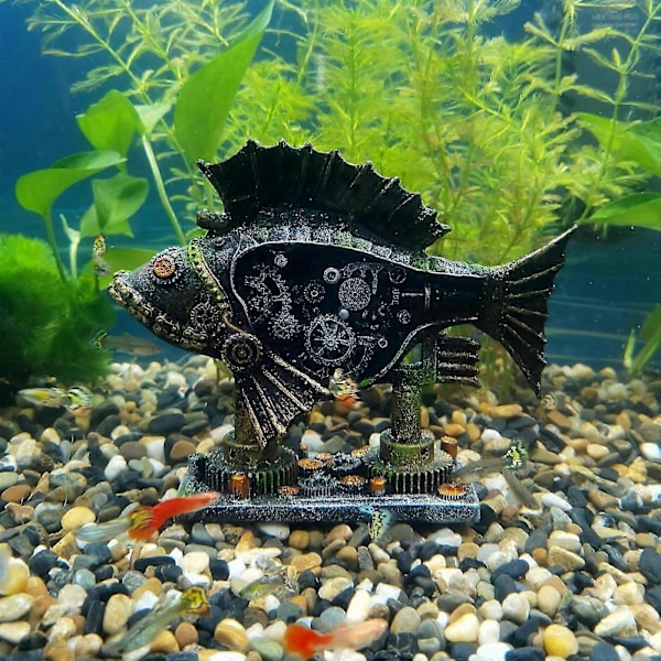 Akvarium Dekor Kreativt Akvarium Dekor Maskin Skjelett Dekor Fiske- og Reke Gjemmested Beta Akvarium Dekor Halloween Skjelett -C
