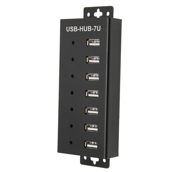 7 Port USB HUB Industriell USB2.0 HUB Multipel Skydd USB2.0 Multi Interface Hub 100‑240V EU-kontakt