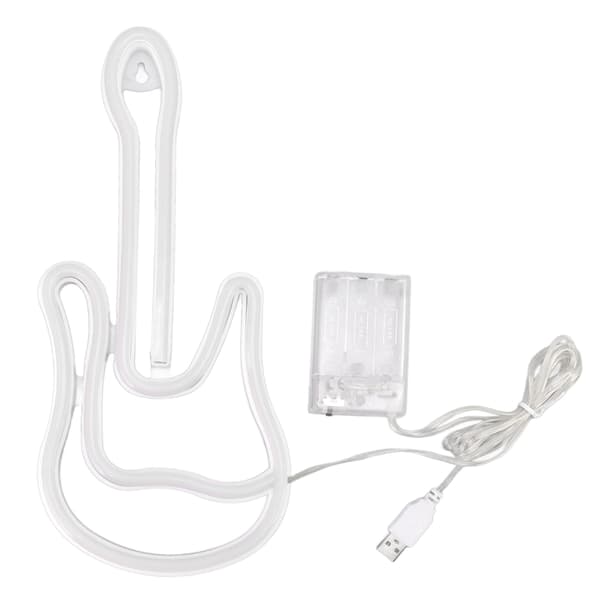 Gitarr Neonskylt Färgglad USB Batteridriven Förborrade Hål LED-rör Väggdekor Ljus för Bar