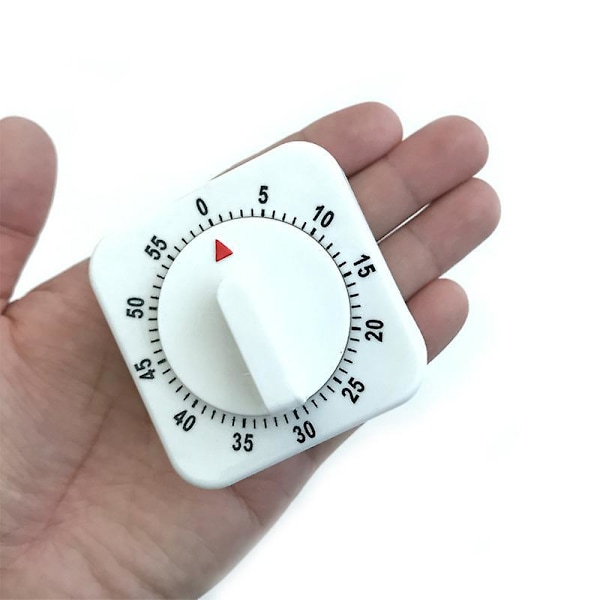 Kvadratisk Mekanisk Køkken Timer - 60 Minutter, Høj Alarm, Ingen Batterier Nødvendige