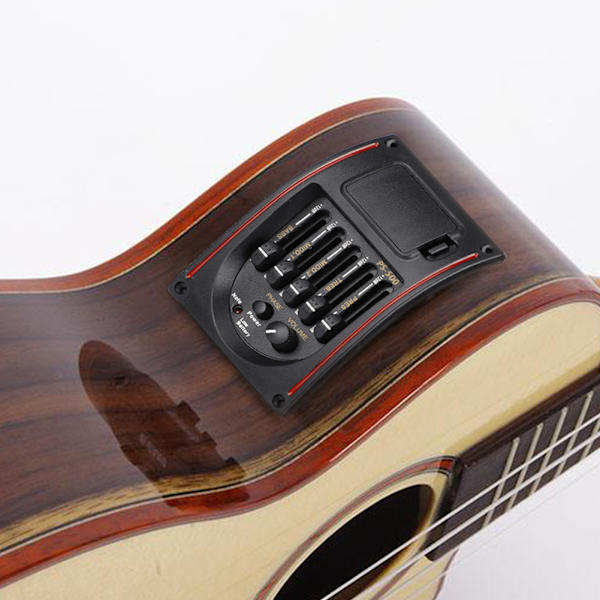 5-bands akustisk elektrisk gitarrförförstärkare EQ Equalizer Pickup Tuner Instrumentverktyg
