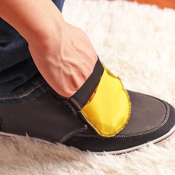 Shoeshine 2 kpl Plushi Kangas Kenkien Puhdistus- ja Kiillotus-Hanskat Nahkatuotteiden Hoitoväline Nahka puhdistaja (Satunnainen Väri)