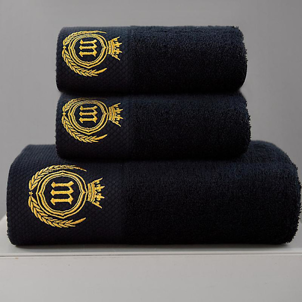 Hotel bomuldshåndklæder plus absorberende badehåndklædesæt - absorberende, blødt og fnugfrit - luksuskvalitet i frotté - 100% bomuld - 2 stk. 35*75cm - 1 stk.