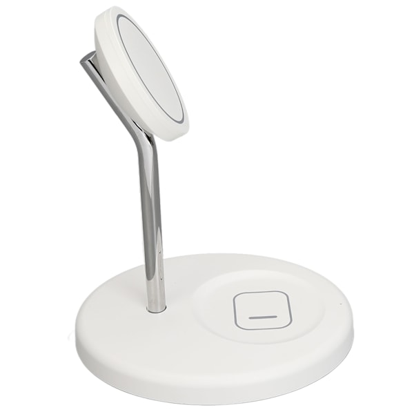2 i 1 Magnetisk Trådløs Lader Metall og ABS Hvit Trådløs Lader Stativ for IPhone 12 13 14 Serie Hvit