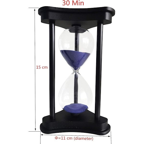 30-minutters lilla timeglass-sandtimer med treramme – Hjemmeinnredning Skrivebordspynt og kjøkkentimer