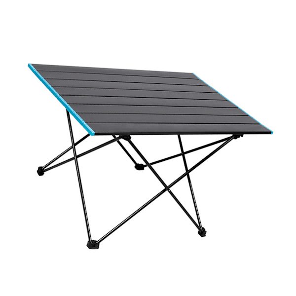 Utendørs Camping Sammenleggbart Bord Aluminiumlegering Bærbar Ultra Lett Egg Roll Bord Piknik BBQ Bord med Blå Kant S 35x41x30cm/13.8x16.1x11.8in