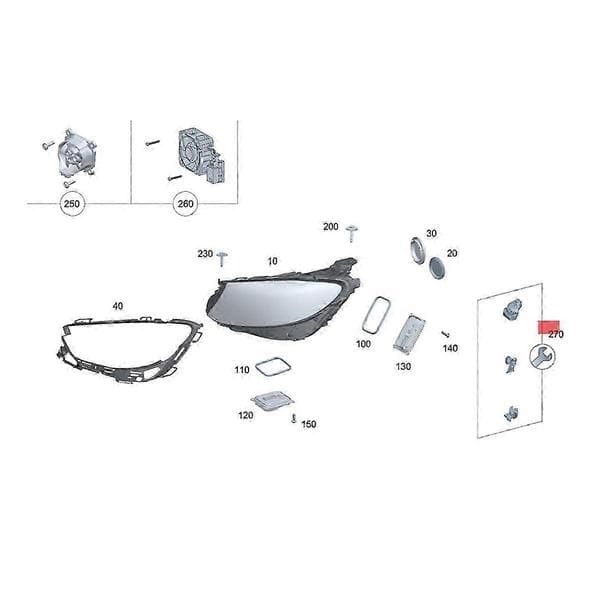 Left Headlight Bracket Repair Kits for Mercedes-Benz E-Class W213 W238 2016-2020 Black