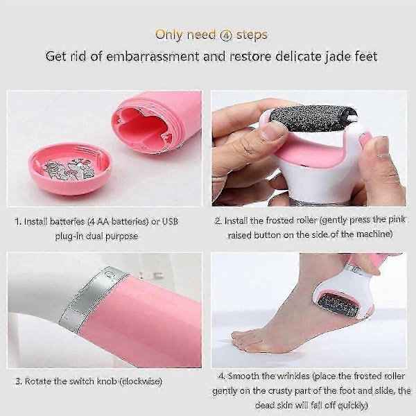 Scholl Velvet Smooth Pedi Diamantkrystaller Elektrisk Fodfil Fjerner Hård Hud