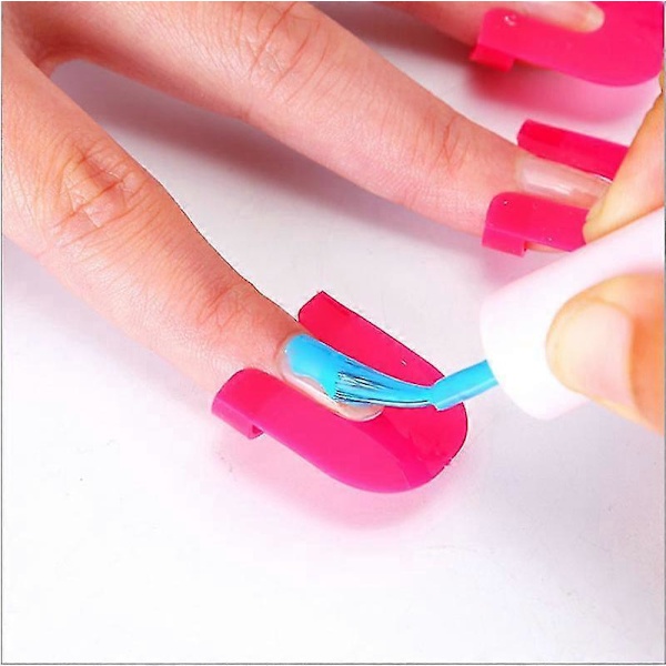 Neglelak Stencil Hjælp - Ingen Rod Manicure - Pink Plast Neglelak Stencil - Fransk Manicure Guide Zekai