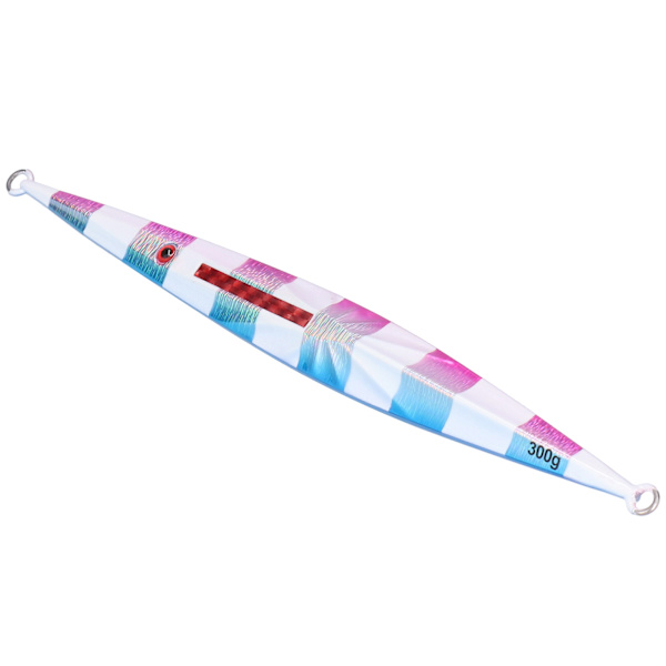Fiskesluk agn synkende lodd metallvekter fiskeutstyr 25cm 300g for grouper tunfisk hvit lilla