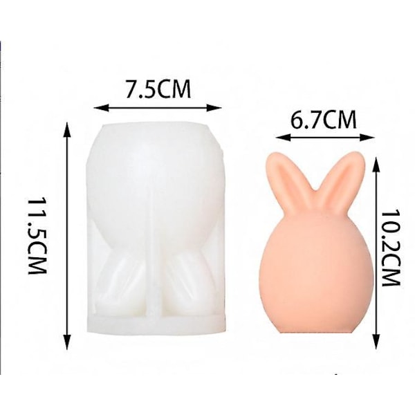 Silikoneform til stearinlys - Påskehare design (1 stk.)
