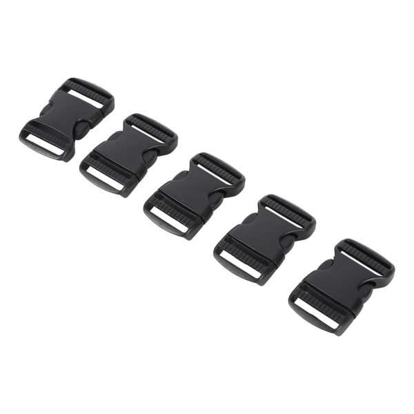 5 stk hurtigspenne plast dobbel justerbar stroppspenner erstatning DIY Craft for ryggsekk SvartFor 25mm bredde stropp