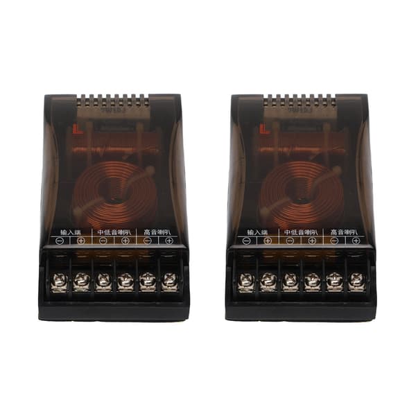 2 stk. 2-vejs bilstereo-crossover universal 120W 12V forbedrer basfald lydfrekvensdeler
