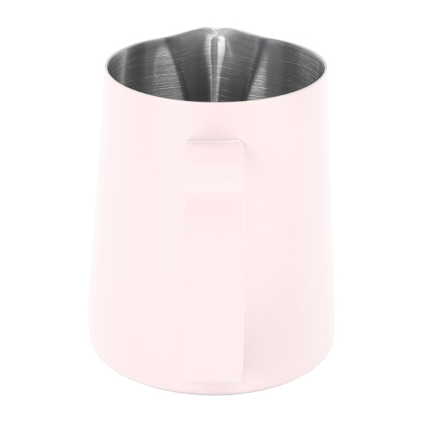 Melkeskummerkanne med spiss tut for skumming av kaffe, 310 ml, 304 rustfritt stål med innvendig skala, rosa