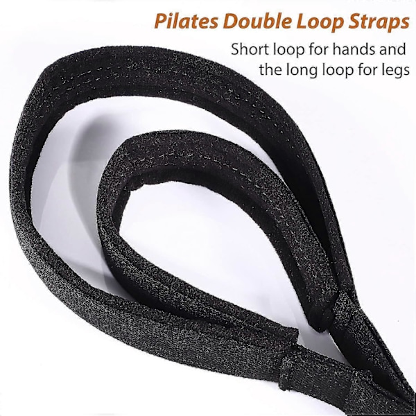 2 stk. Pilates Dobbel Løkke Stropper For Reformer, Fot Fitnessutstyr Stropper, Doble Polstrede Løkker, Yoga