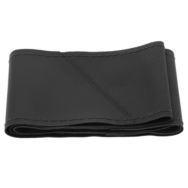 Universal 15-tommers Rattdeksel DIY Håndsøm Perforert Mikrofiber Lær (Svart)