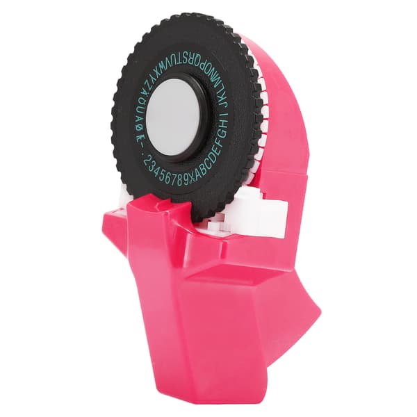 Mini Manuel Tape Maker Dekorativ Farvet ABS 3D Prægetape 9mm til Håndbog Pink