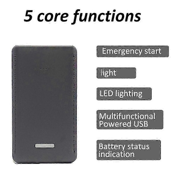 12V 30000MAh Mini Bærbar Multifunktionel Bil Jump Power Booster Batterioplader Nødstartoplader